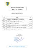 Liste des délibérations du 29 Avril 2025